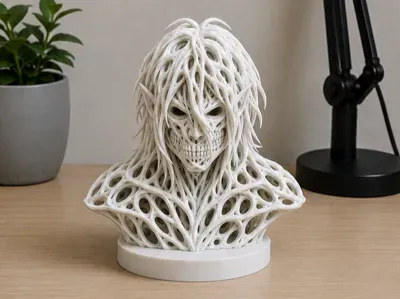 Eren Titan Bust with Fractal Geometry from AOT